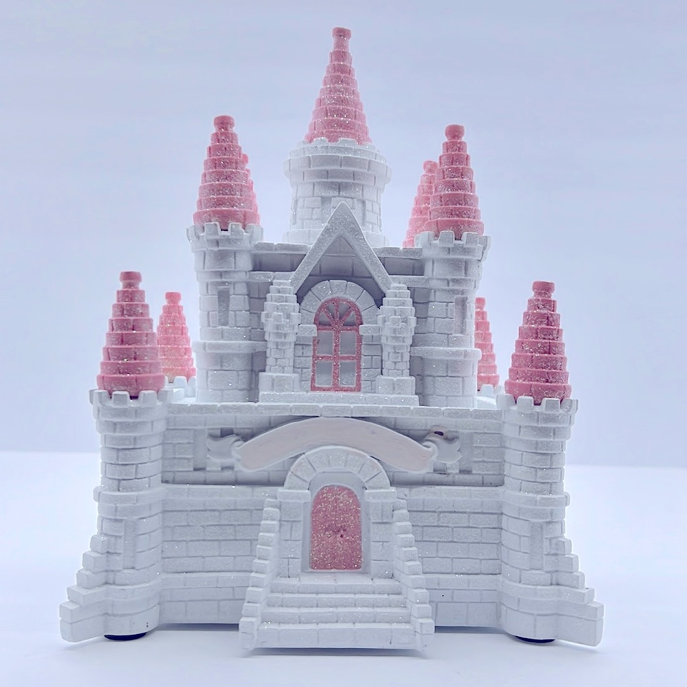🏰 Castle Bank in pink and white Sparkle